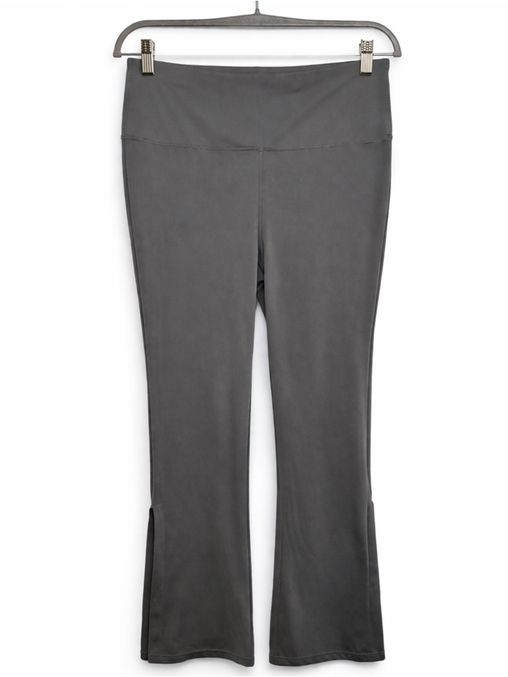 Yogalicious Flare Leggings Split Hem Gray 1X High Rise Yoga Pants